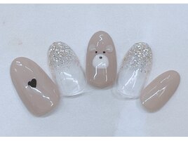 くま　ハート　ラメグラ