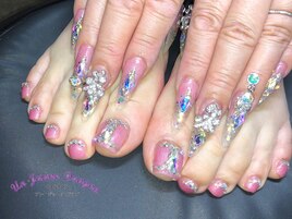 【ロングネイル】キラキラネイル