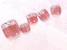 ネイルサロン ドルチェネイル 柏店(Dolce.Nail)/フット　ガラスフレンチ