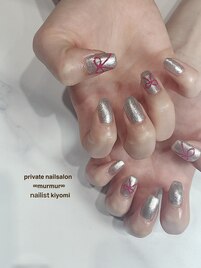 キラキラリボンネイル