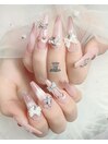 春ネイル、さくらんぼネイル