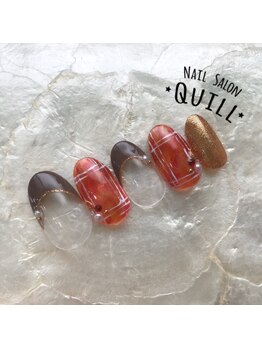 ネイルサロン クイル(QUILL)/11月チェック柄♪1