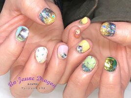 【自爪ネイル】カラフルネイル