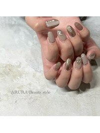 秋冬系ニュアンスネイル