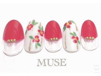 ミューズ MUSE 四街道大日店/お正月フレンチ和柄花フラワー