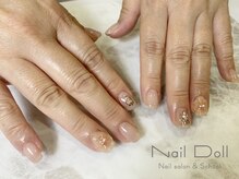 ネイルドール(Nail Doll)/ワンカラにお花のアート追加