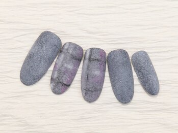 ネイルサロン マハロ 横浜四季の森フォレオ店(Nail Salon Mahalo)/マットコートチェック柄 ￥7800