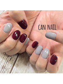 グレー×ボルドー♪