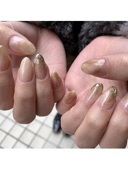 Mネイルアンドカフェ シェレステ/控えめニュアンスネイル♪