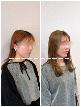 イズム まつもと店(izm)/小顔モニター様 1回目と比較