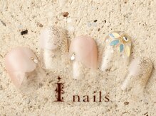 アイネイルズ 町田店(I nails)/くすみピンクホロフラワー7480円