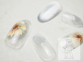 ひまわりマグネットネイル