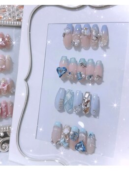 マリンネイル 麻布十番(Marin nail)/水色ネイル サンプル