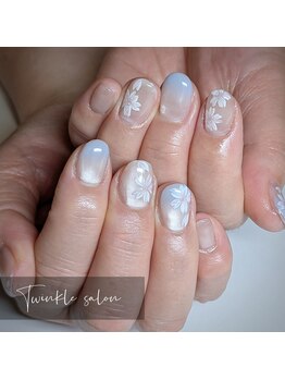 ティンクル サロン(Twinkle salon)/ブルーグラデ×桜ネイル