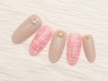 ネイルサロン マハロ 横浜四季の森フォレオ店(Nail Salon Mahalo)/冬の定番ツィード柄 定額¥7800