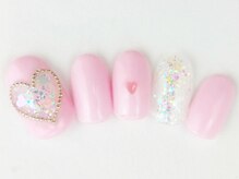 ネイルサロン ドレリッチ 大宮店(drerich)/キラキララメハートピンク