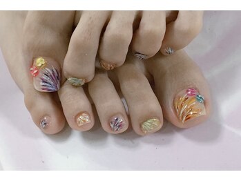ネイルサロン ビューティーマジック 川口店/花火フットネイル