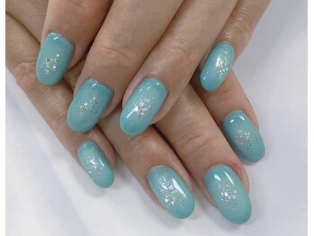 囲みグラデーションネイル