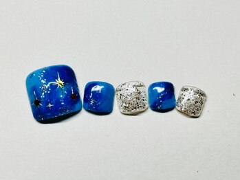 ブルー系で夏デザイン