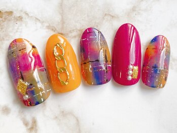 アミネイルズ(AmiNails)/カラフルチェックネイル♪