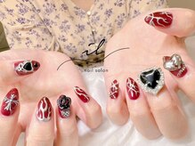 イル 神戸店/ボルドー×パーツネイル