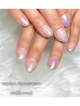 オーロラグラデで幻想的なネイル