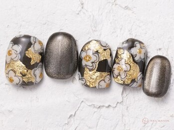 ネイルメゾン 池袋店(NAIL MAISON)/和柄金箔手描きフラワー￥9000