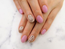 シアーパープルにミラーネイル