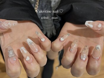 リンドネイル バイ モカ アンド ララ(Lind nail by moca and LaLa)/【mian】バレンタインネイル