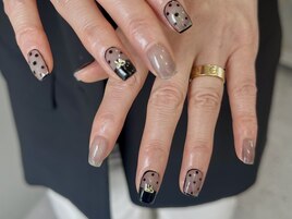 シースルーネイル　ブラック