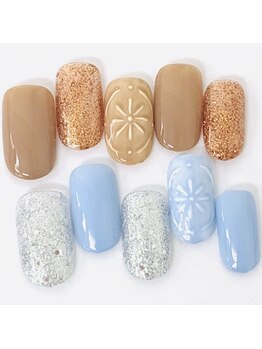 ネイルサロン クイール 小山店(NAIL SALON QUILL)/ワンカラー＋陶器アート