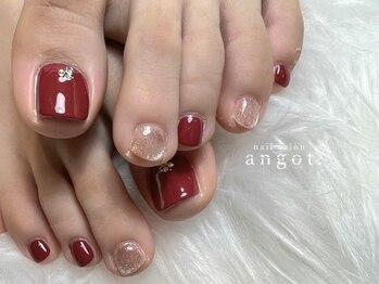 アンガット(angot.)/レッド×ピンクベージュマグ