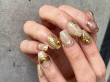 アイネイルズ 三宮店(I nails)/ゴールドインクニュアンス￥9500