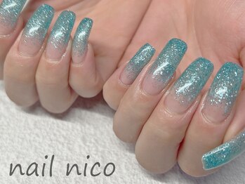 ネイルニコ(nail nico)/夏色ラメグラデ