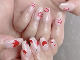 手描きハートネイル