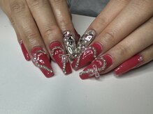 ネイル スタジオ ブルーミー(Bloomy)/ハートチェーンリボンネイル