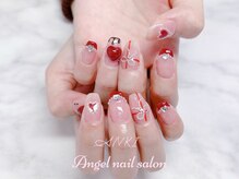 エンジェルネイルサロン(Angel nail salon)/ハートXリボンXチョコx赤