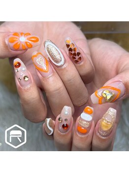 レディスペネイル ノウラ 名駅店(Redispe nail NouRa)/オレンジカラー