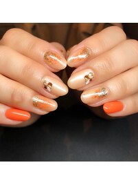 オレンジニュアンスネイル