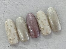 ディーネイル 池袋(D-nail)/【山崎】ミラー×ヒョウ柄