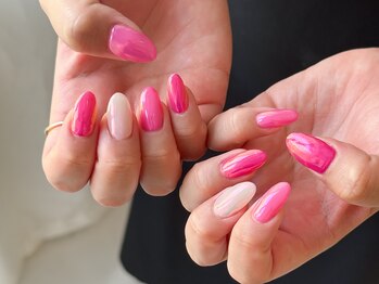 ワンアンドオンリー(One&Only)/ピンクオーロラミラーネイル