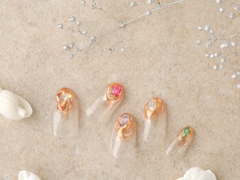 ソウ 難波店 nail salon Sou/シェルinブロンズミラーnail