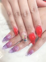 ネイル サロンアンドスクール リッシュ(Nail Salon&School riche)/クリアスカルプチュアアシメに