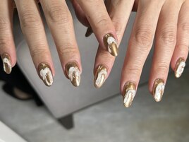 gold×clear white