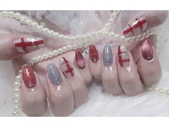 チェック柄ネイル