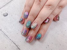 ネイル ビューティーマジック 葛西本店/カラフルギャラクシーネイル