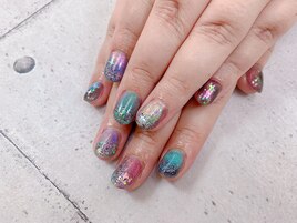 カラフルギャラクシーネイル