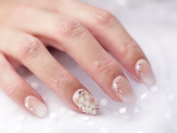 ネイルサロンブラン(nail salon BLANC)/桜のブライダルネイル