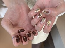 ドレス(Dress nail＆eyelash Lolonois)/ブラウンニュアンスネイル(西口)