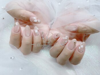 モルフォネイル(Morpho nail)/#ワンホンネイル #キラキラ
